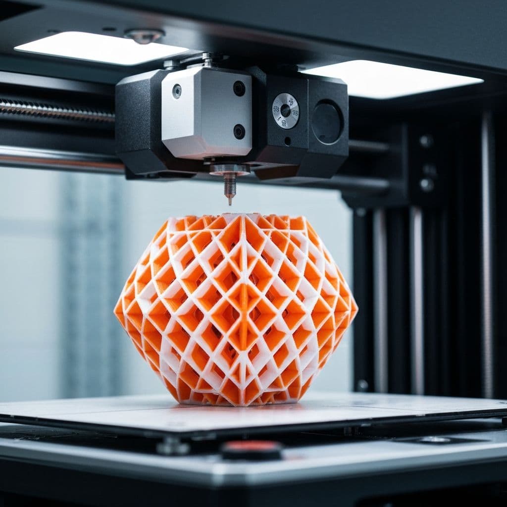 3D printer creating a detailed object
